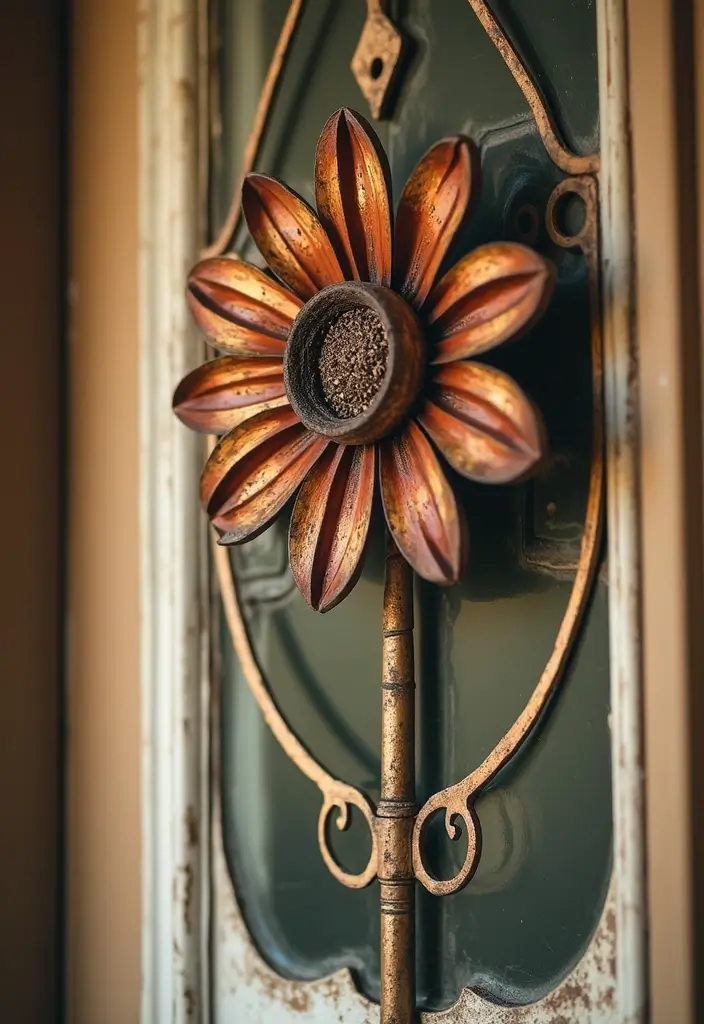 26 Metal Flower Wall Decor Ideas That Bloom Indoors 45 26 Metal Flower Wall Decor Ideas That Bloom Indoors - 23. Metal Flower Door Hangers