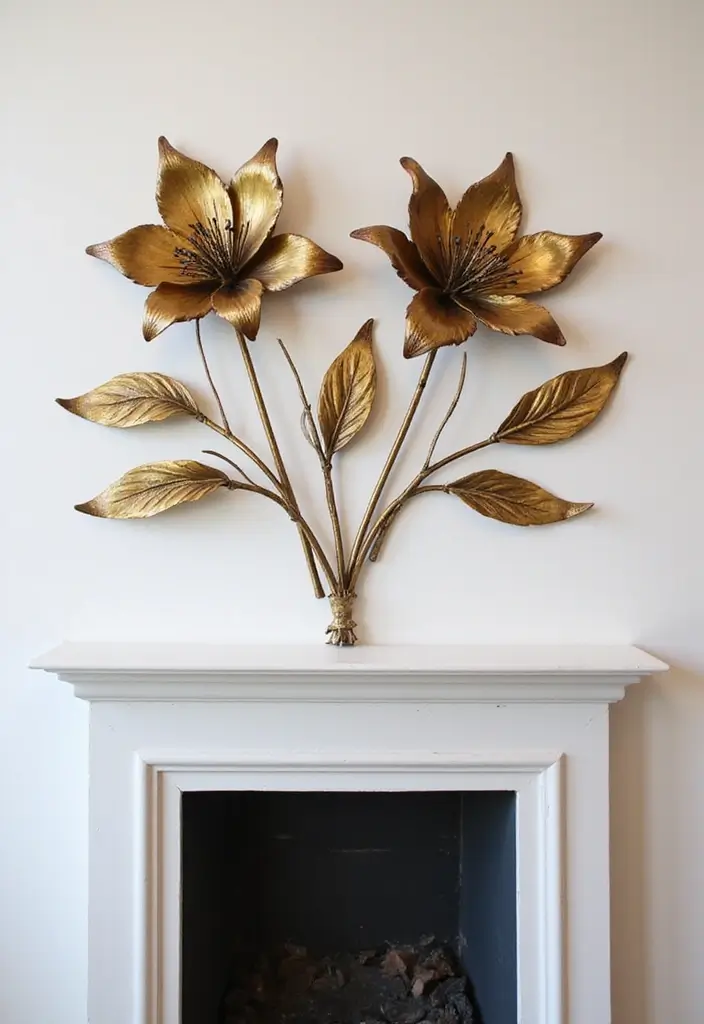 26 Metal Flower Wall Decor Ideas That Bloom Indoors 46 26 Metal Flower Wall Decor Ideas That Bloom Indoors - 24. Elegant Flower Metal Wall Art