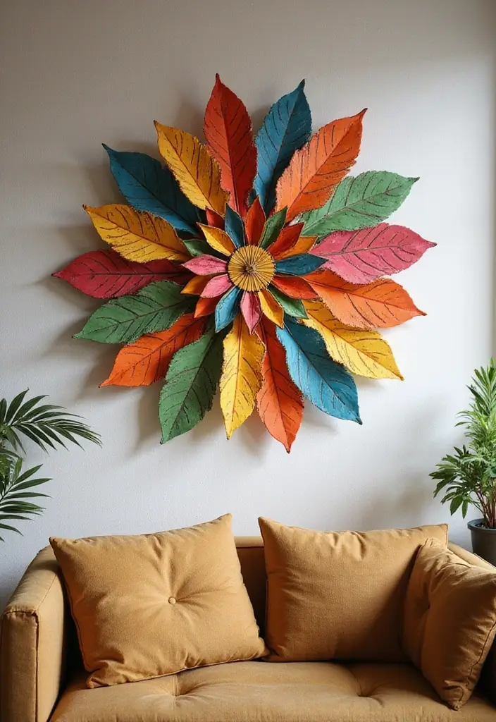 26 Metal Flower Wall Decor Ideas That Bloom Indoors 18 26 Metal Flower Wall Decor Ideas That Bloom Indoors - 6. Colorful Metal Flower Clusters