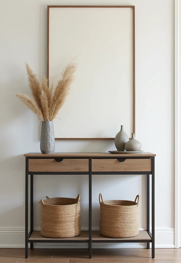 26 Metal Wall Shelf Decor Ideas For Minimalist Homes - 12. Console Metal Shelves