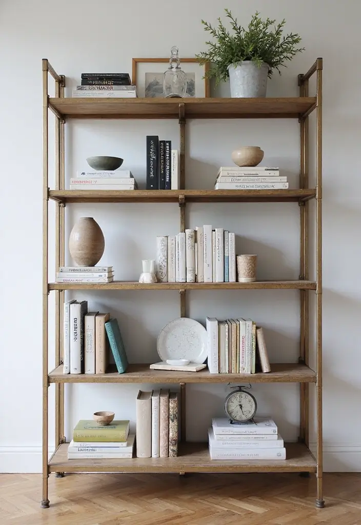 26 Metal Wall Shelf Decor Ideas For Minimalist Homes - 14. Minimalist Metal Bookshelves