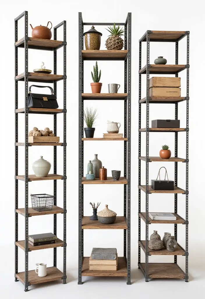 26 Metal Wall Shelf Decor Ideas For Minimalist Homes - 16. Modular Metal Shelving Systems