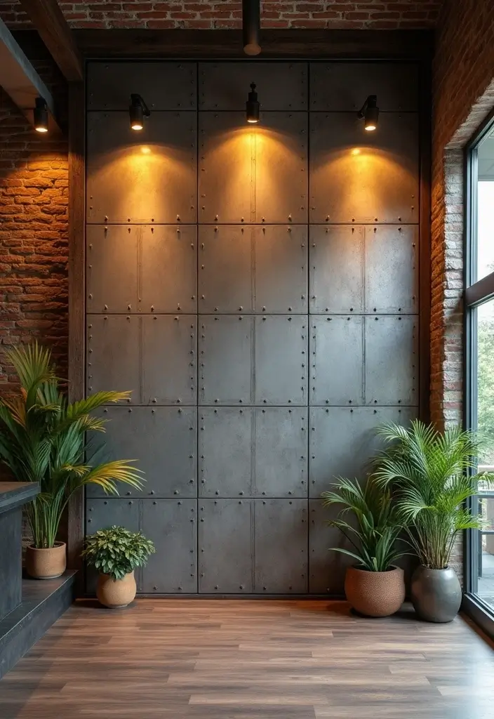 26 Rustic Metal Home Decor Inspirations For Warm Interiors - 18. Metal Wall Panels