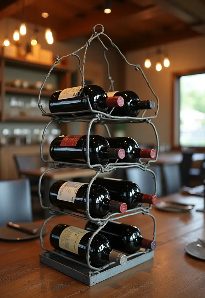 26 Rustic Metal Home Decor Inspirations For Warm Interiors - 22. Metal Wine Racks