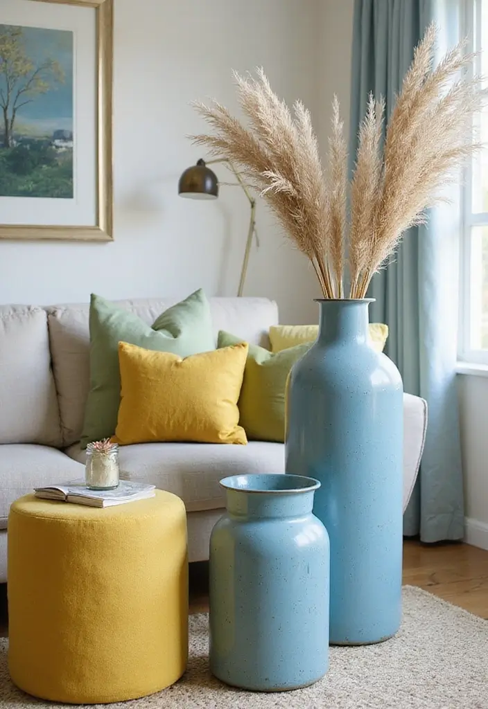 27 Blue Metal Vase Decor Ideas That Stand Out - 14. Color Coordination