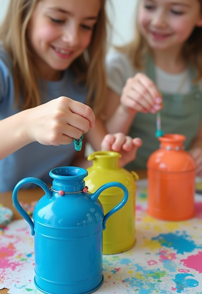 27 Blue Metal Vase Decor Ideas That Stand Out - 27. Kids’ Craft Projects