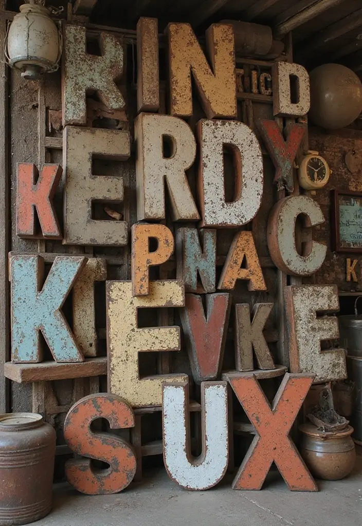 27 Creative Home Decor Ideas With Metal Letters 11. Vintage Market Finds 20251013 163334