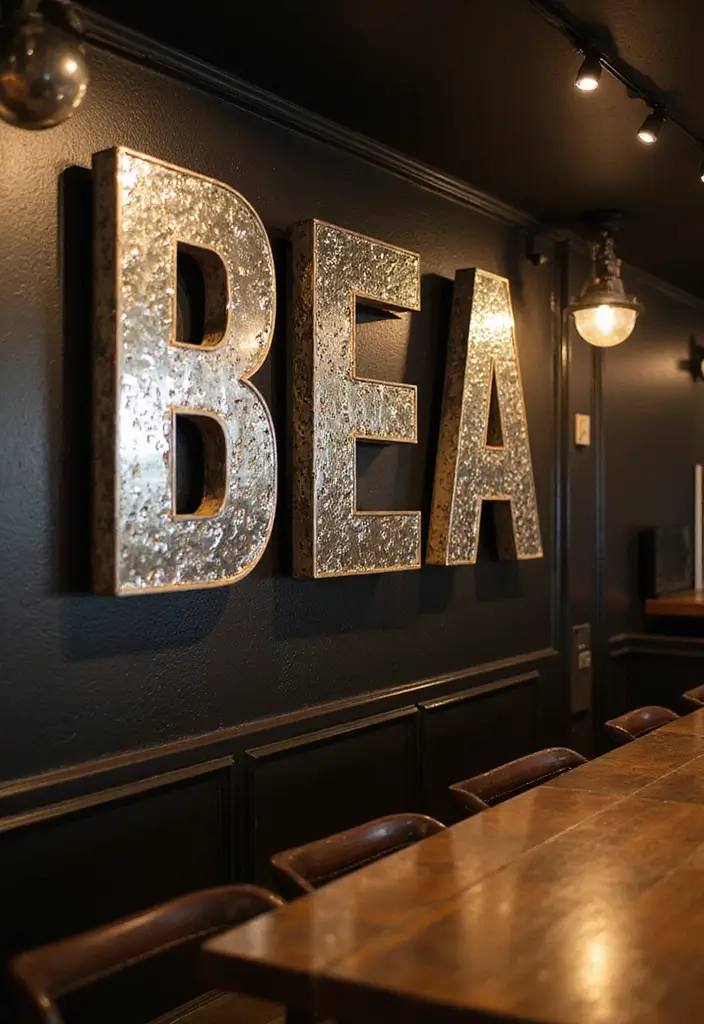 27 Creative Home Decor Ideas With Metal Letters 13. Pair with Mirrors for Depth 20251013 163341