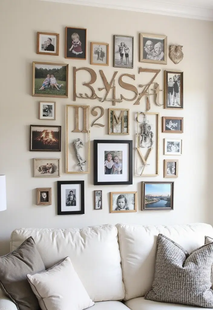 27 Creative Home Decor Ideas With Metal Letters 15. Craft a Family Gallery Wall 20251013 163348