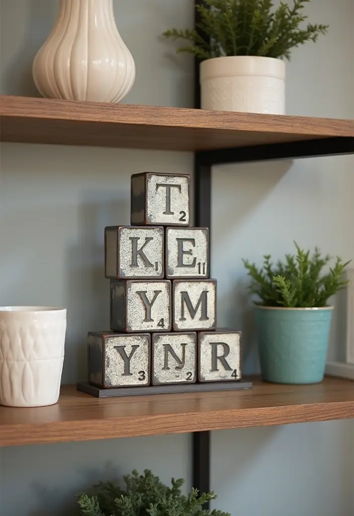 27 Creative Home Decor Ideas With Metal Letters 23. Playful Letter Blocks 20251013 163414