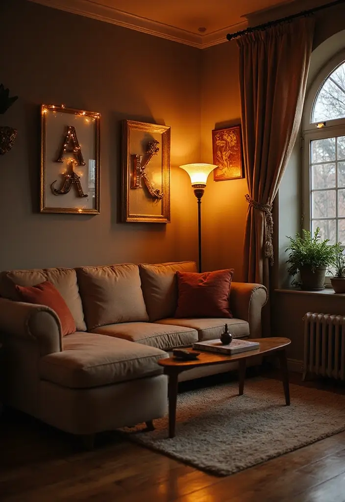 27 Creative Home Decor Ideas With Metal Letters 24. Accent Lighting with Letters 20251013 163418