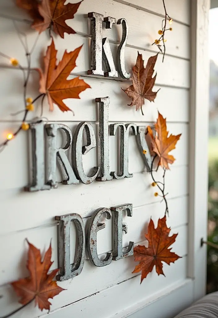 27 Creative Home Decor Ideas With Metal Letters 25. Mix with Seasonal Decor 20251013 163421