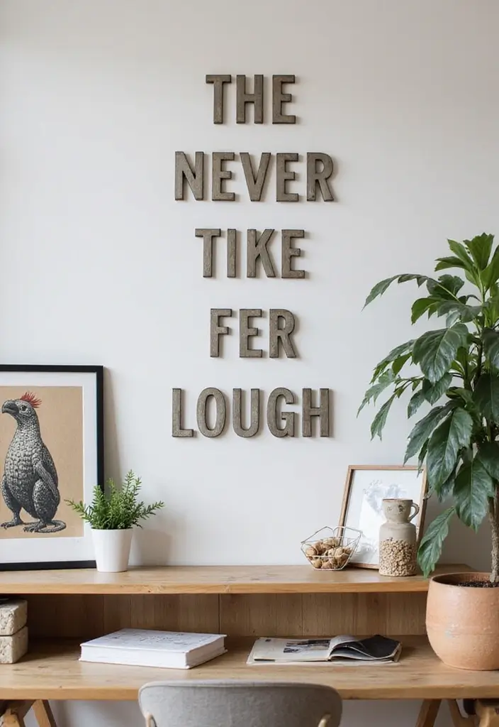 27 Creative Home Decor Ideas With Metal Letters 26. Showcase Your Mantra 20251013 163425
