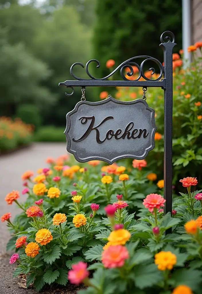 27 Creative Home Decor Ideas With Metal Letters 3. Personalized Metal Signs for Your Garden 20251013 163308