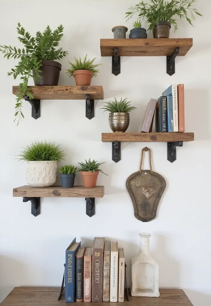 27 Industrial Wood And Metal Decor Ideas For Chic Spaces - 1. Reclaimed Wood Shelves