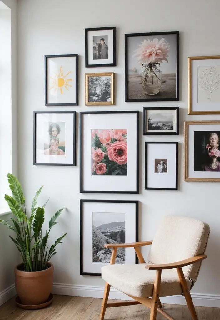 27 Industrial Wood And Metal Decor Ideas For Chic Spaces - 10. Statement Black Metal Frames