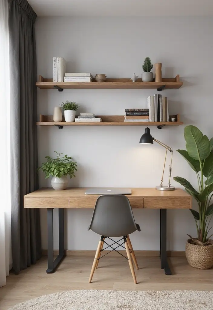27 Industrial Wood And Metal Decor Ideas For Chic Spaces - 17. Wall-Mounted Desks