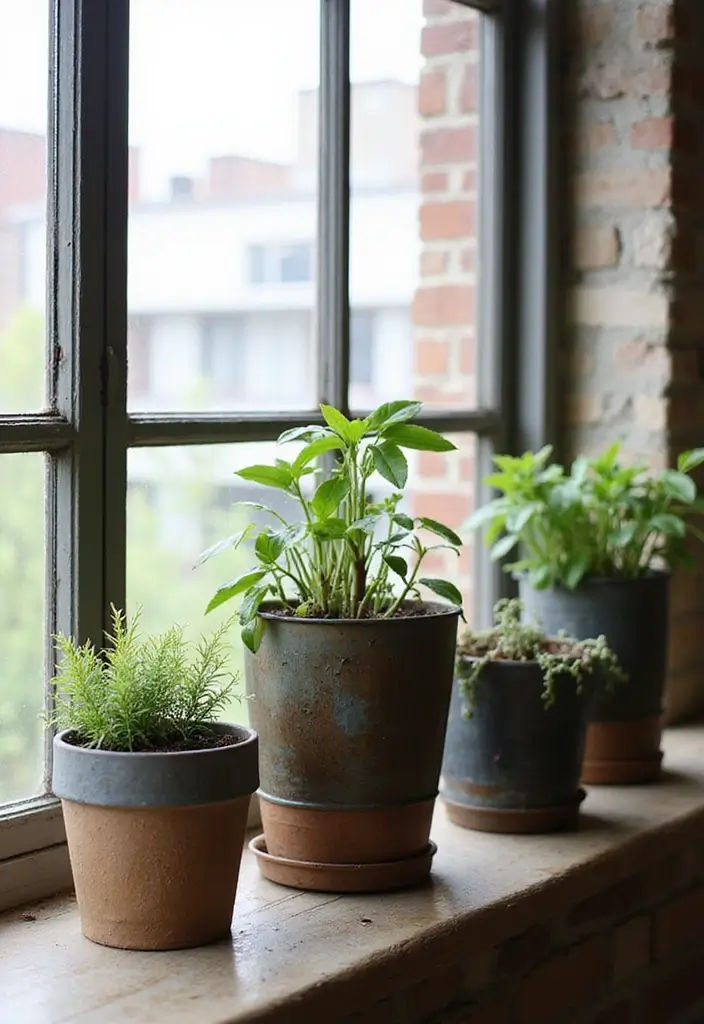 27 Industrial Wood And Metal Decor Ideas For Chic Spaces - 18. Mixed Material Planters