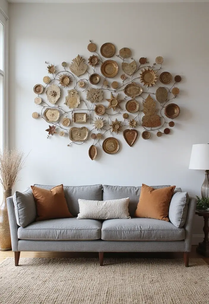 27 Industrial Wood And Metal Decor Ideas For Chic Spaces - 2. Metal Wall Art