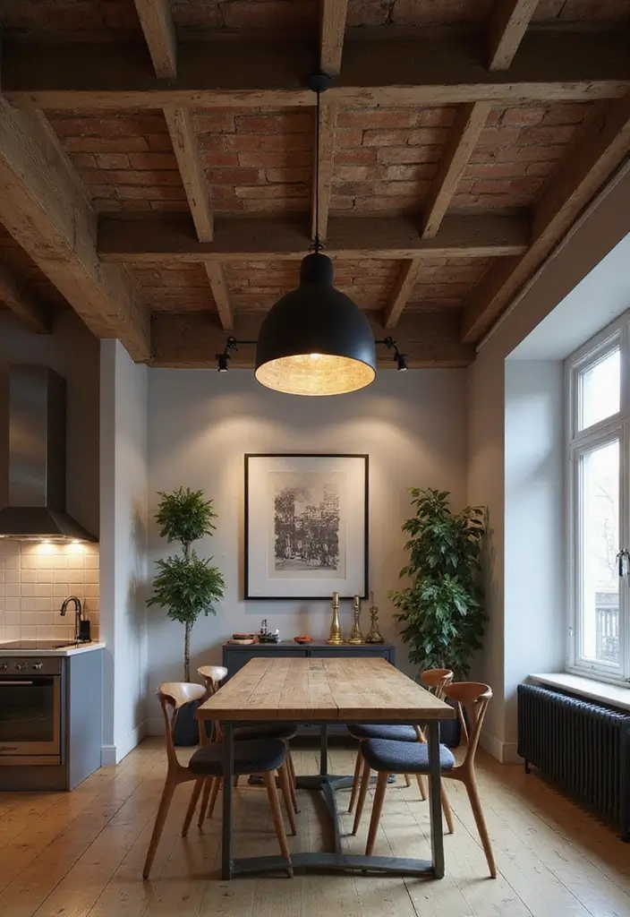 27 Industrial Wood And Metal Decor Ideas For Chic Spaces - 26. Exposed Ceiling Beams