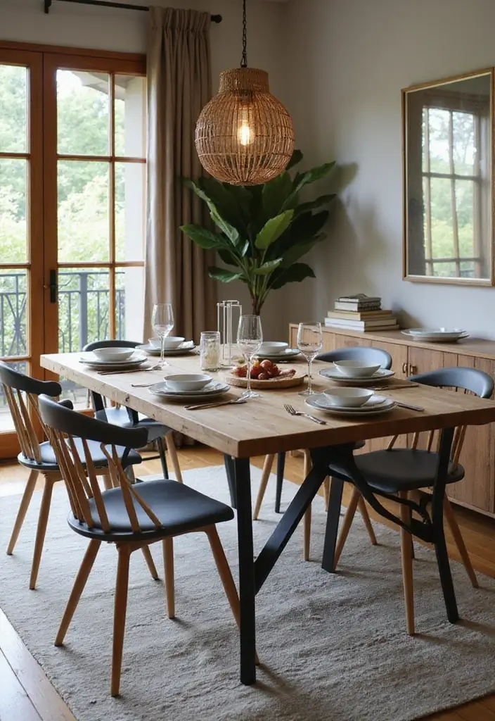 27 Industrial Wood And Metal Decor Ideas For Chic Spaces - 5. Wood and Metal Dining Table