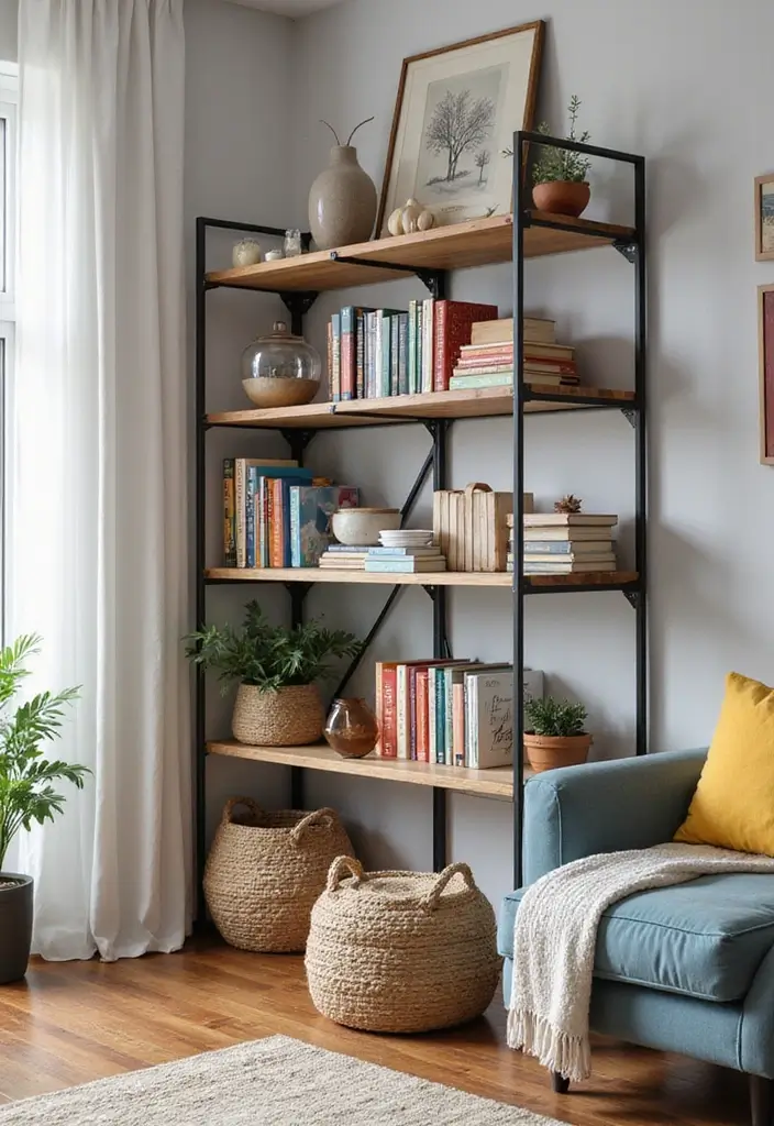 27 Industrial Wood And Metal Decor Ideas For Chic Spaces - 9. Metal and Wood Shelving Units