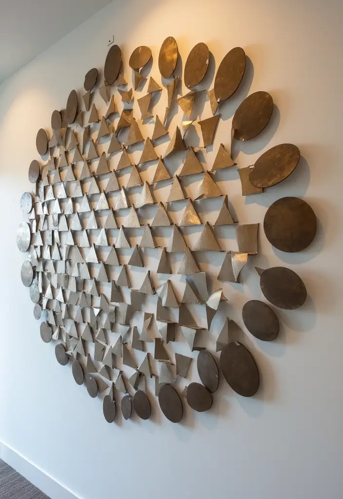 27 Metal Art Project Ideas For Unique Home Decor 1 27 Metal Art Project Ideas For Unique Home Decor - 1. Geometric Wall Art