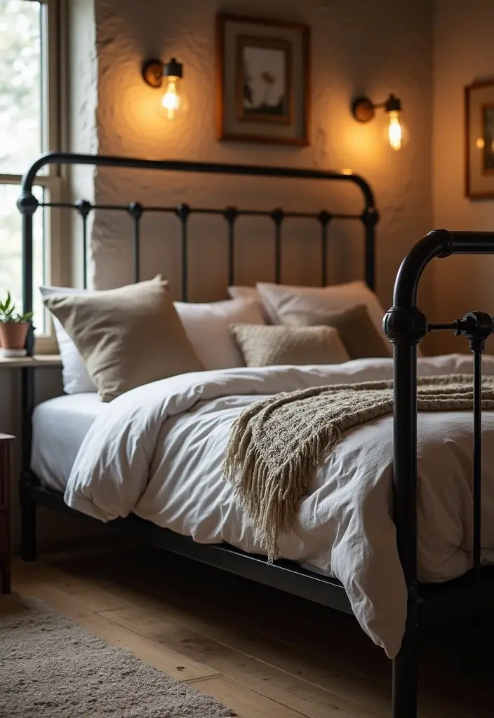 27 Metal Art Project Ideas For Unique Home Decor 15 27 Metal Art Project Ideas For Unique Home Decor - 15. Industrial Style Bed Frame