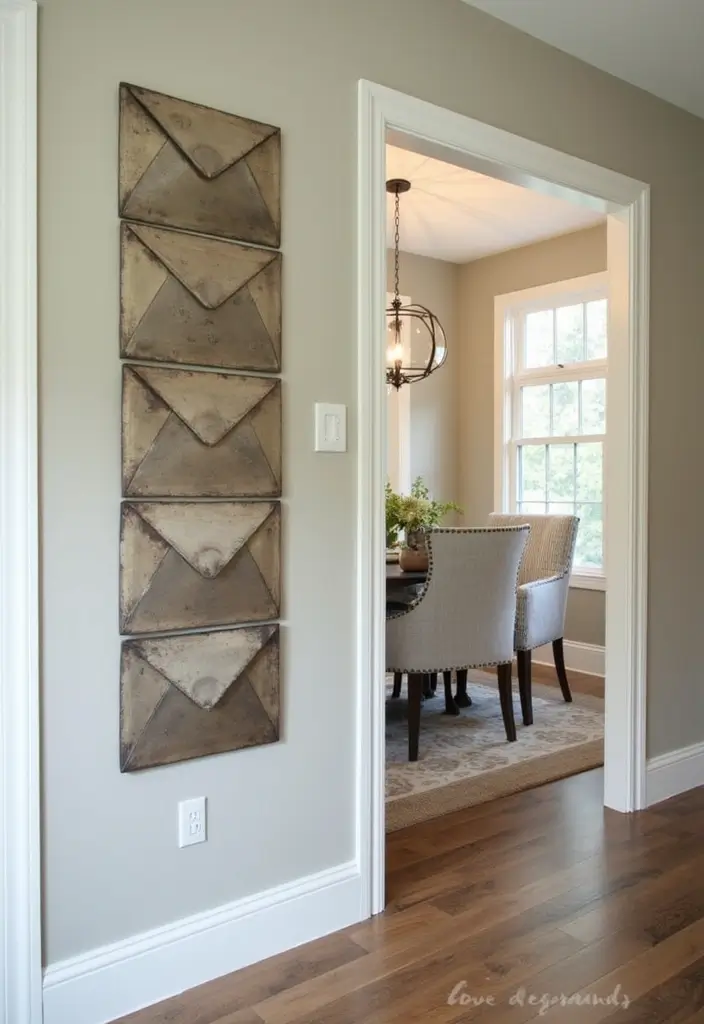 27 Metal Envelope Wall Decor Ideas For Entryways 69 27 Metal Envelope Wall Decor Ideas For Entryways - 25. Combination with Art