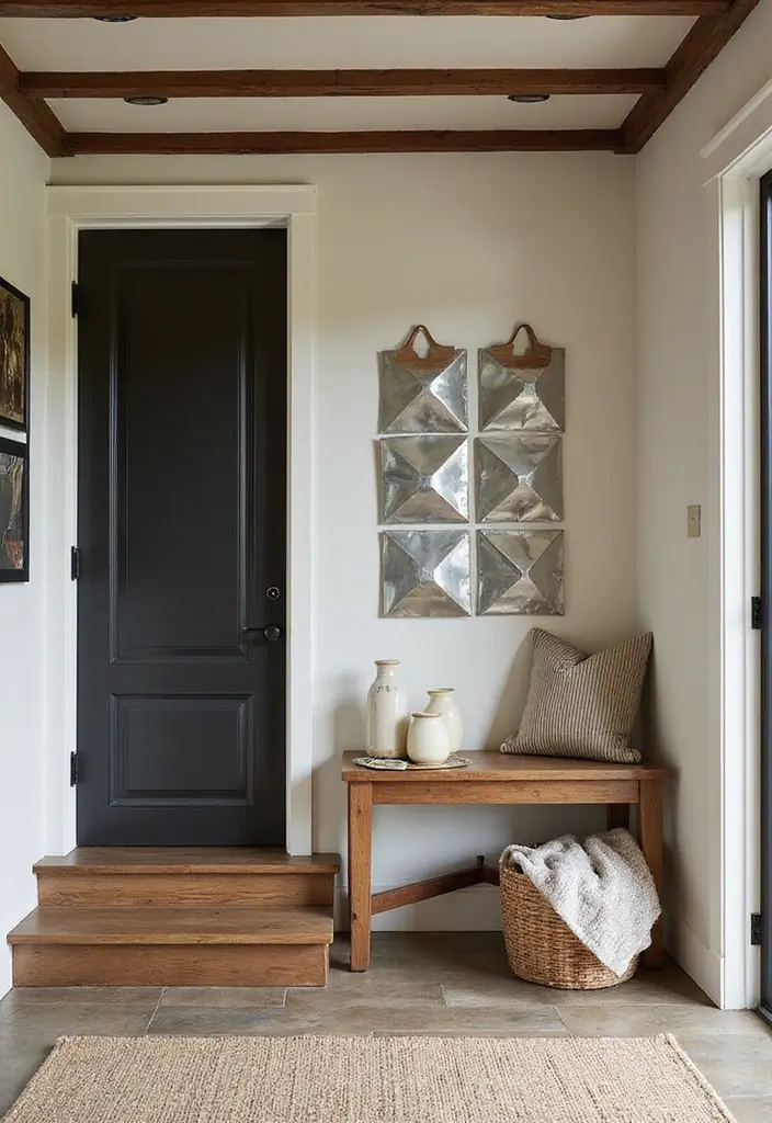 27 Metal Envelope Wall Decor Ideas For Entryways 20 27 Metal Envelope Wall Decor Ideas For Entryways - 8. Layered Textures and Materials
