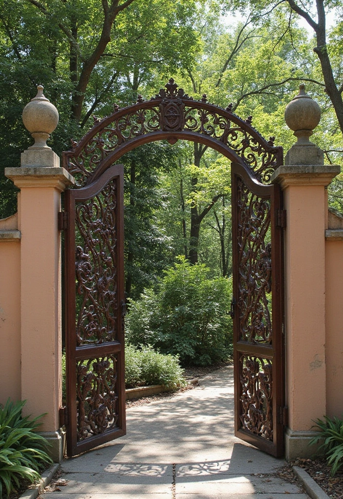 27 Metal Gate Decor Ideas For Outdoor Spaces - 19. Gate with Handcrafted Elements