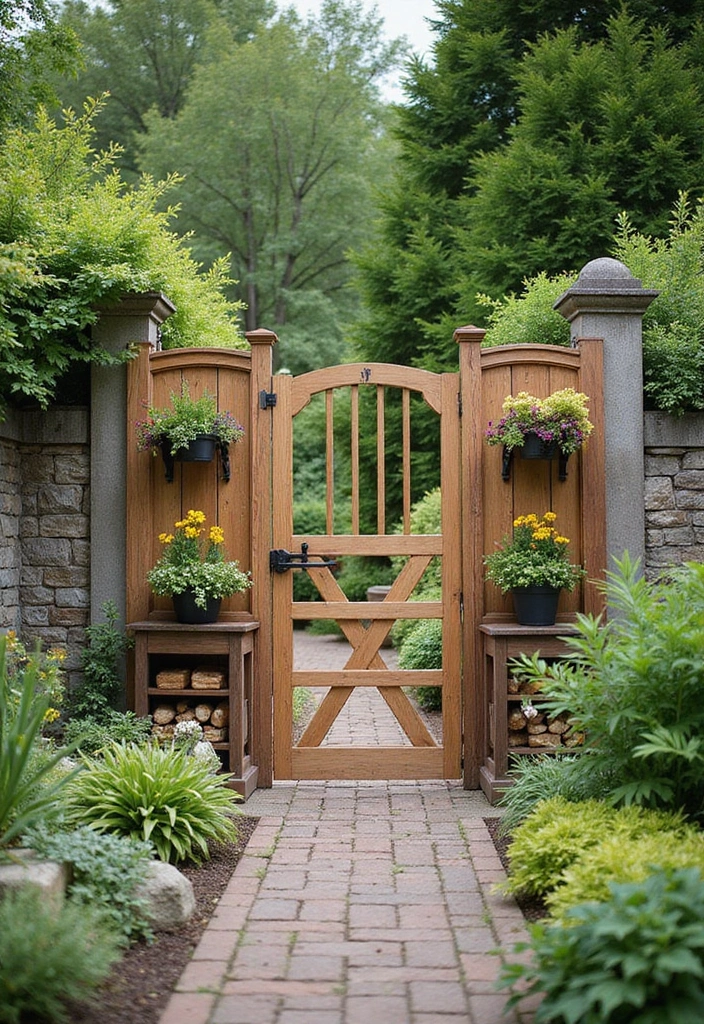 27 Metal Gate Decor Ideas For Outdoor Spaces - 20. Multi-Functional Garden Gates
