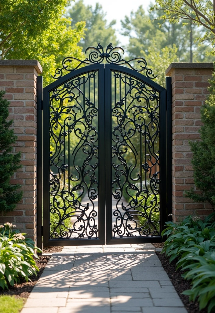 27 Metal Gate Decor Ideas For Outdoor Spaces - 23. Metal Gates with Custom Patterns