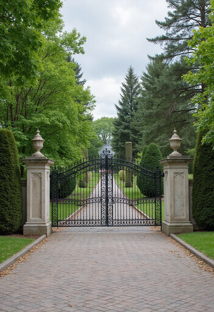 27 Metal Gate Decor Ideas For Outdoor Spaces - 24. Double Gates for Grand Entrances