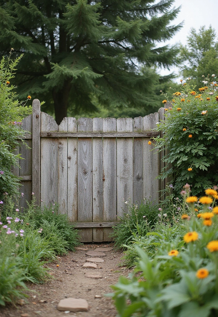 27 Metal Gate Decor Ideas For Outdoor Spaces - 4. Vintage Farm Gate Look