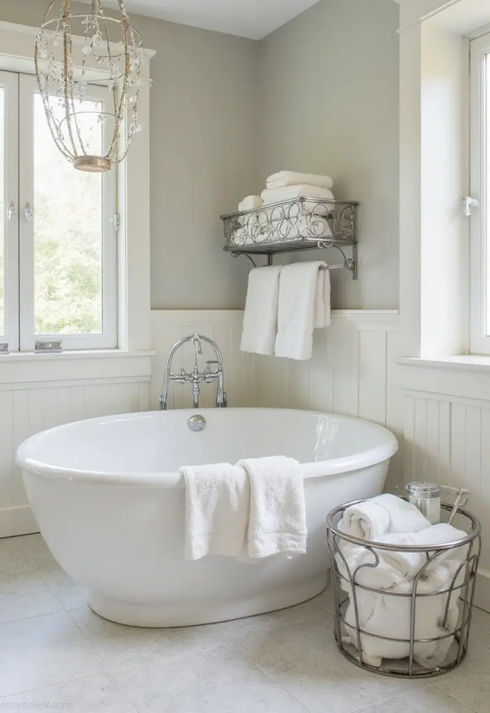 27 Modern Metal Basket Decor Ideas For Stylish Storage - 4. Chic Bathroom Storage