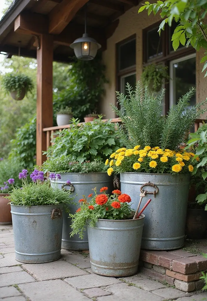 27 Modern Metal Basket Decor Ideas For Stylish Storage - 9. Decorative Outdoor Storage