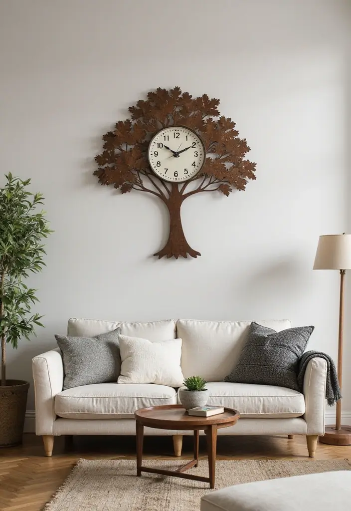 27 Rustic Metal Tree Decor Ideas That Inspire 12. Rustic Metal Tree Wall Clock 20251013 163338
