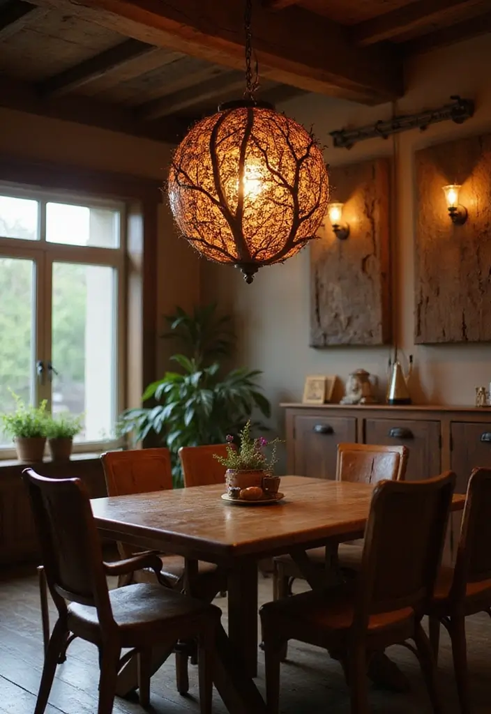 27 Rustic Metal Tree Decor Ideas That Inspire 14. Tree Themed Light Fixtures 20251013 163345