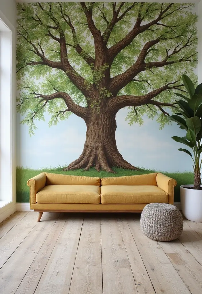 27 Rustic Metal Tree Decor Ideas That Inspire 23. Rustic Tree Wall Mural 20251013 163415