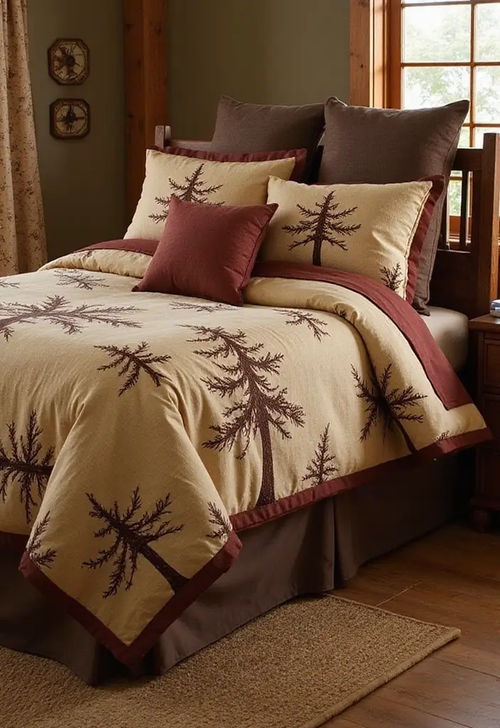 27 Rustic Metal Tree Decor Ideas That Inspire 25. Tree Themed Bed Linens 20251013 163422