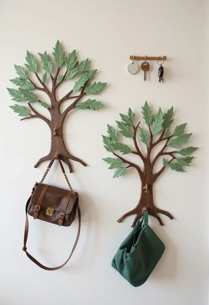 27 Rustic Metal Tree Decor Ideas That Inspire 7. Tree Themed Wall Hooks 20251013 163321