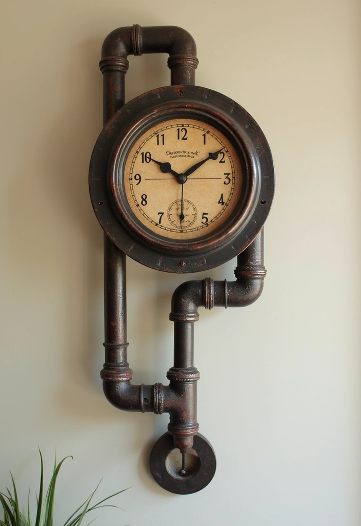28 Creative Metal Pipe Decor Ideas For DIY Enthusiasts - 18. Pipe Clock