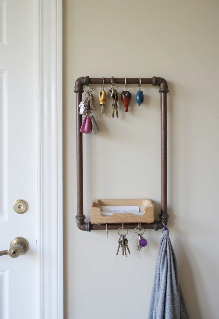 28 Creative Metal Pipe Decor Ideas For DIY Enthusiasts - 24. Pipe Key Holder