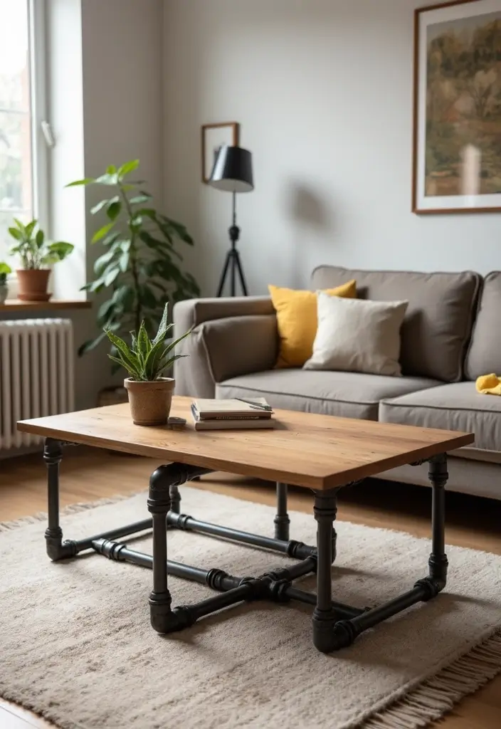 28 Creative Metal Pipe Decor Ideas For DIY Enthusiasts - 3. Pipe Coffee Table
