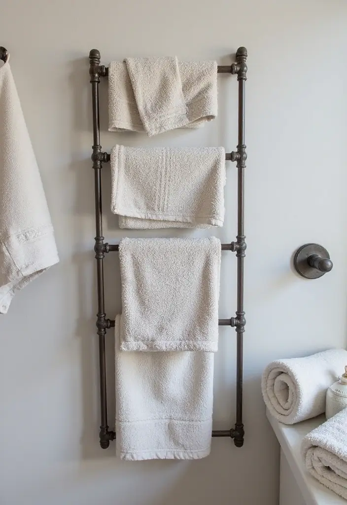 28 Creative Metal Pipe Decor Ideas For DIY Enthusiasts - 8. Pipe Towel Rack