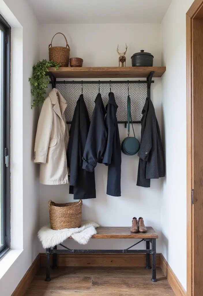 28 Home Decor Ideas With Metal Mesh For Industrial Style - 7. Metal Mesh Coat Racks