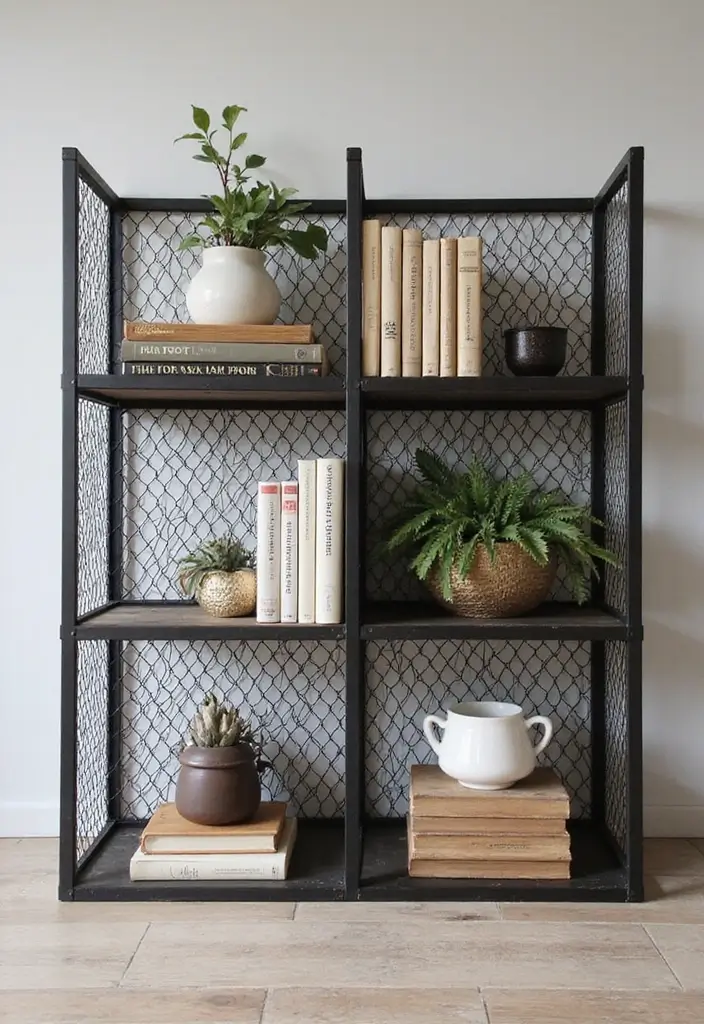 28 Home Decor Ideas With Metal Mesh For Industrial Style - 9. Metal Mesh Bookends