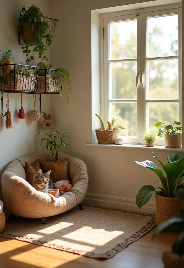 28 Metal Basket Decor Ideas In Farmhouse Style 12. Pet Supplies Organization