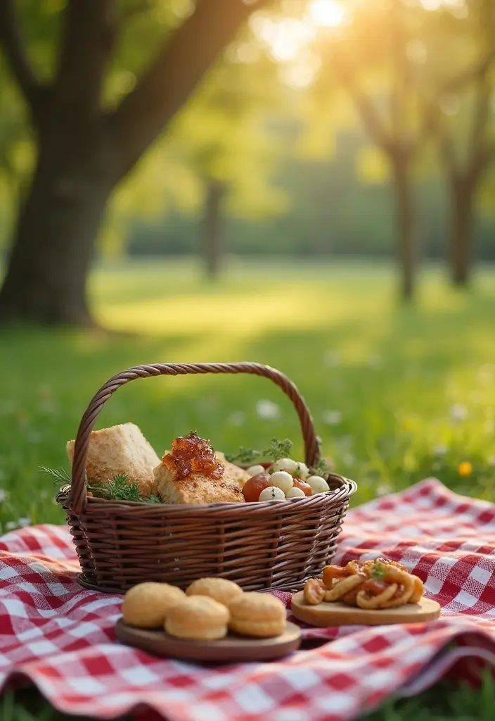 28 Metal Basket Decor Ideas In Farmhouse Style 16. Outdoor Picnic Baskets
